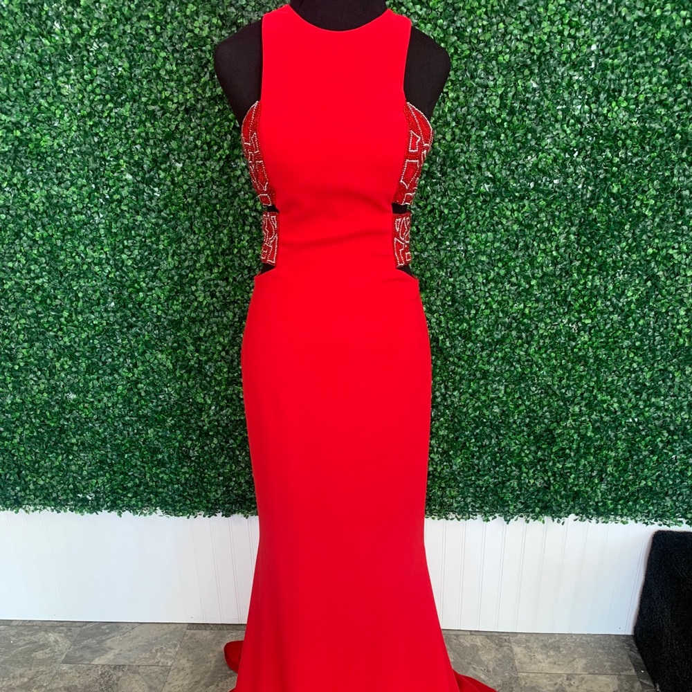 Red Tarik Ediz gown NWT